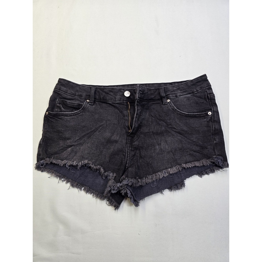 H&M Shorts Womens 12 Black Denim Cutoff Raw Hem